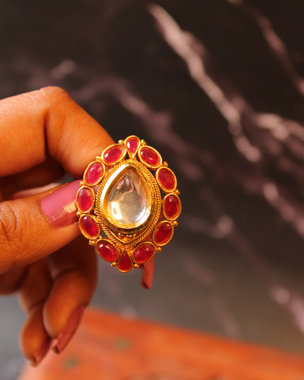 Mira Kundan Statement Ring